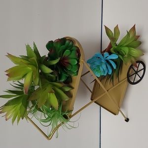 17. Bar Cart Teir Tray and 9 Faux Succulents